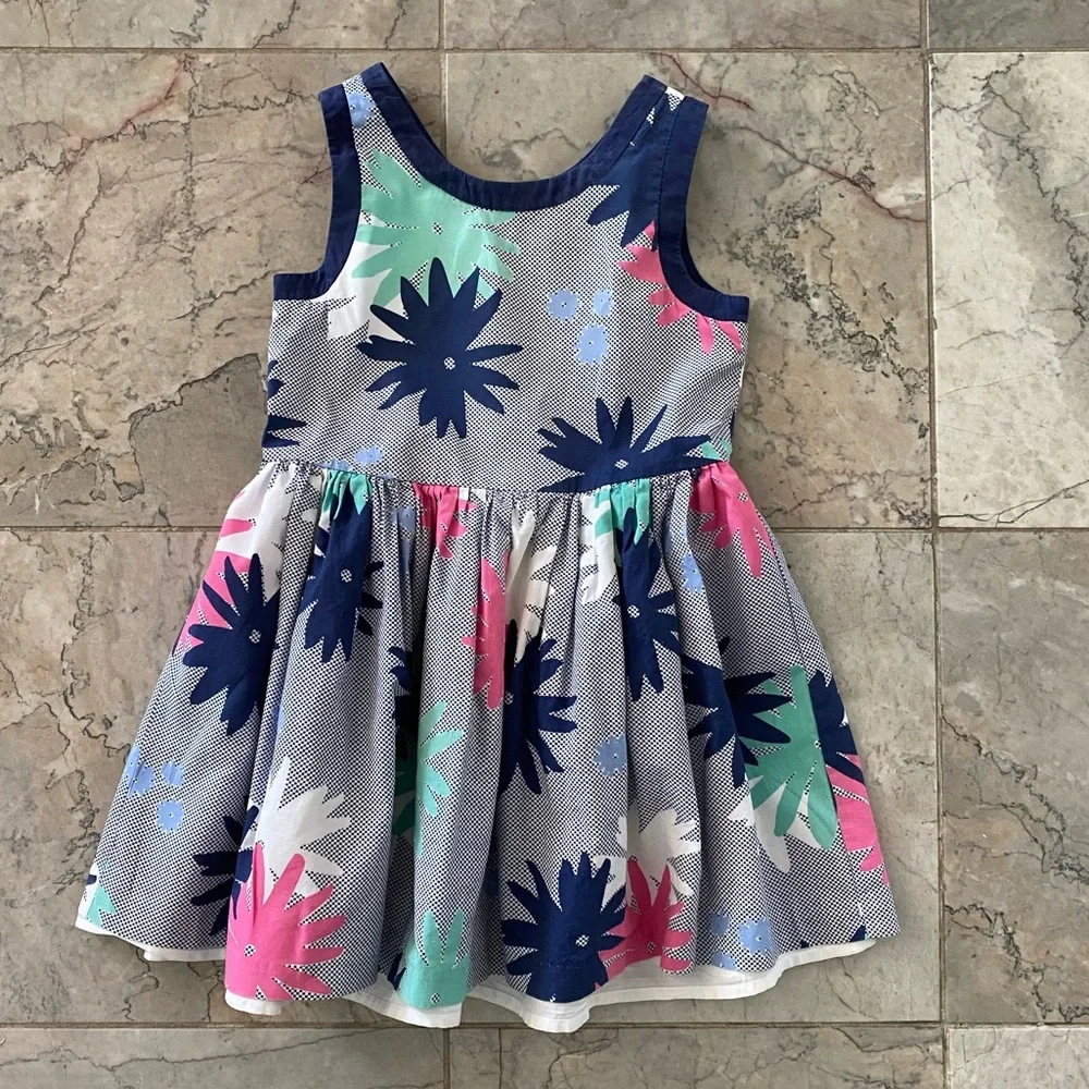 Gymboree Floral Kids Dress - Blue, Pink, White Size 5 Great Condition